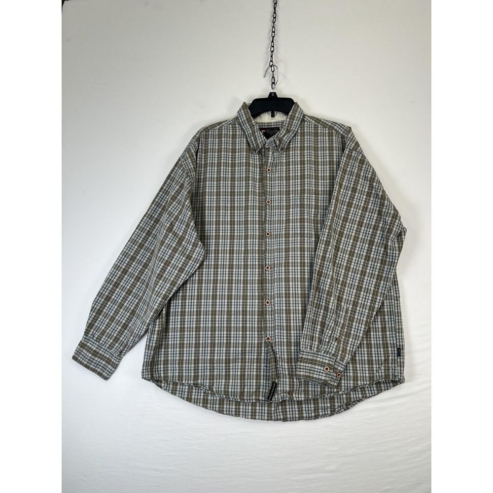 Industrial Exchange Shirt Mens XL Brown Plaid Long Sleeve Button Down Casual